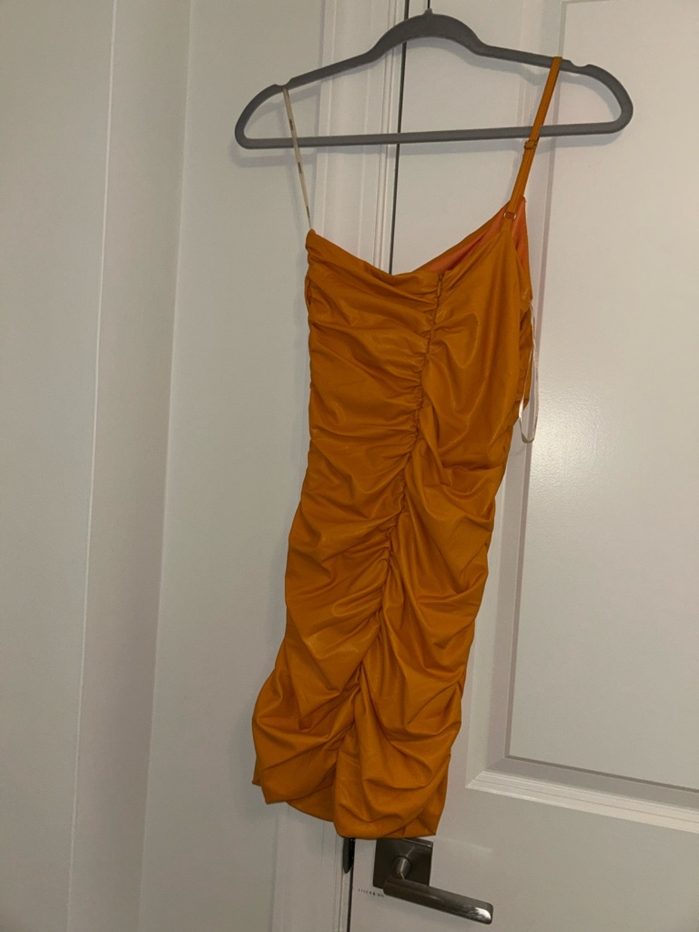 One-Shoulder Ruched Mini Dress - Picture 2 of 7